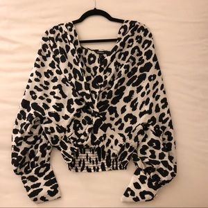 Express animal print blouse (M)